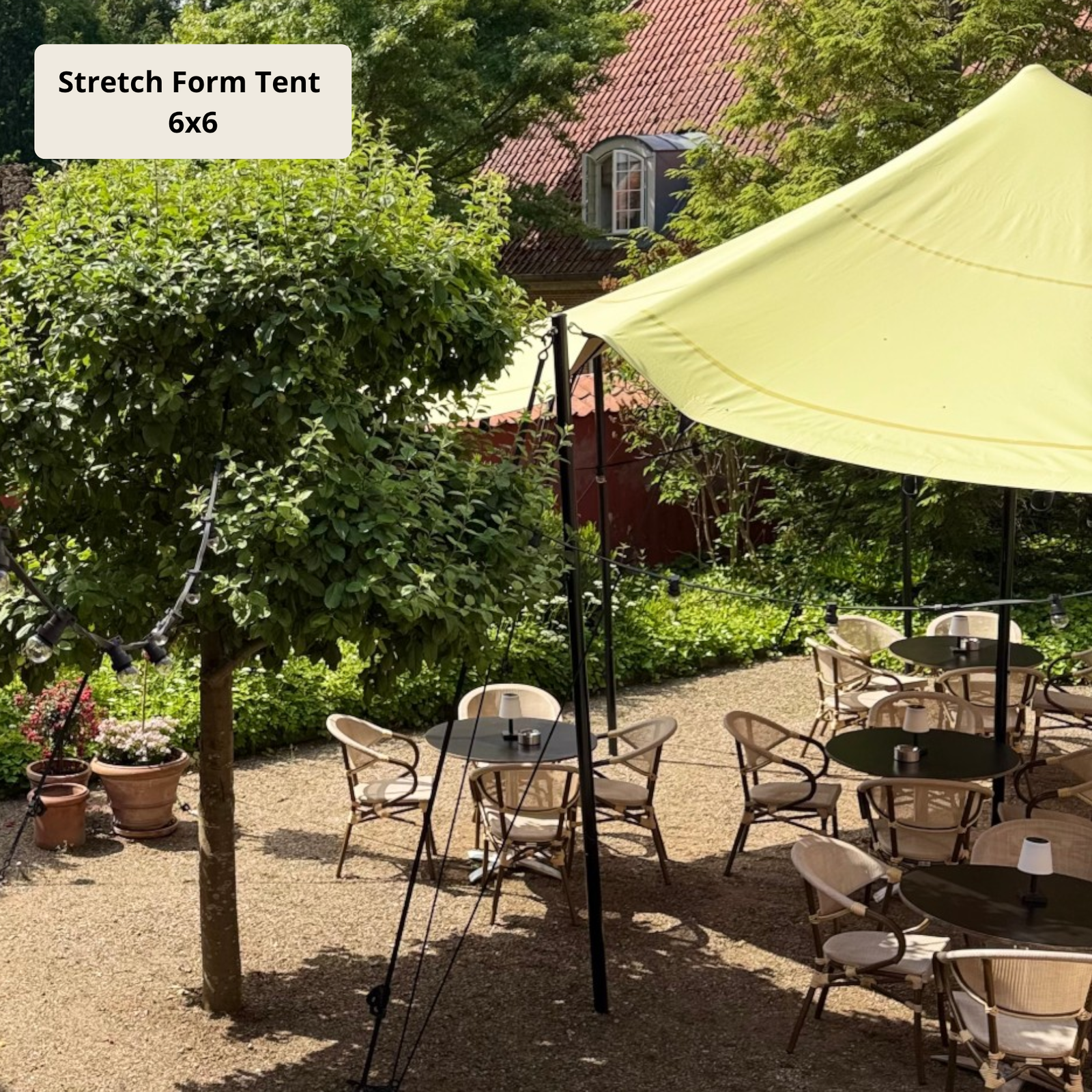 Stretch tent 9x9m - SAND - komplet