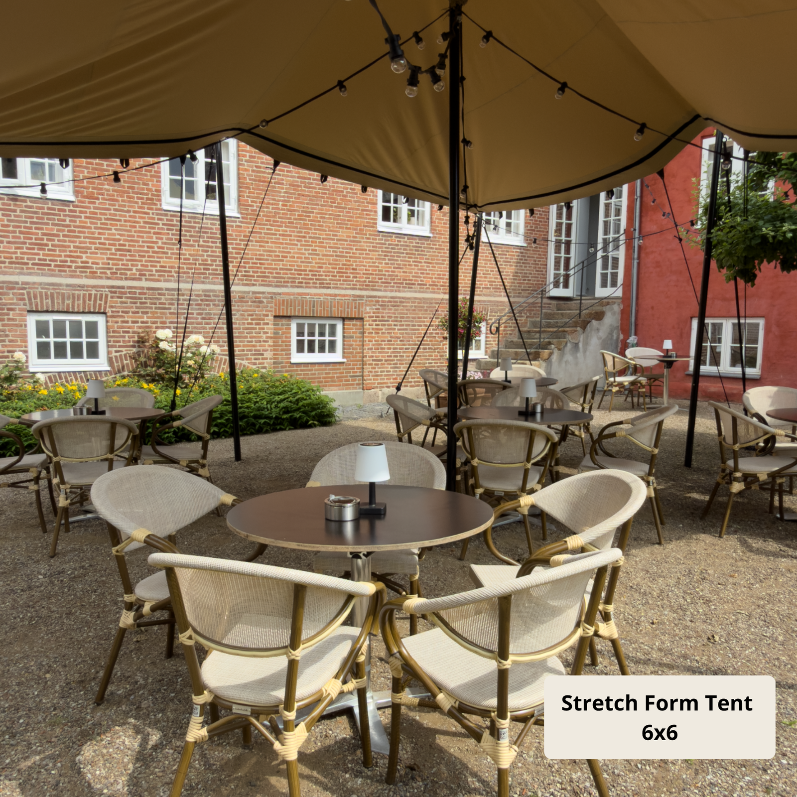 Stretch tent 9x12m - SAND - Komplet