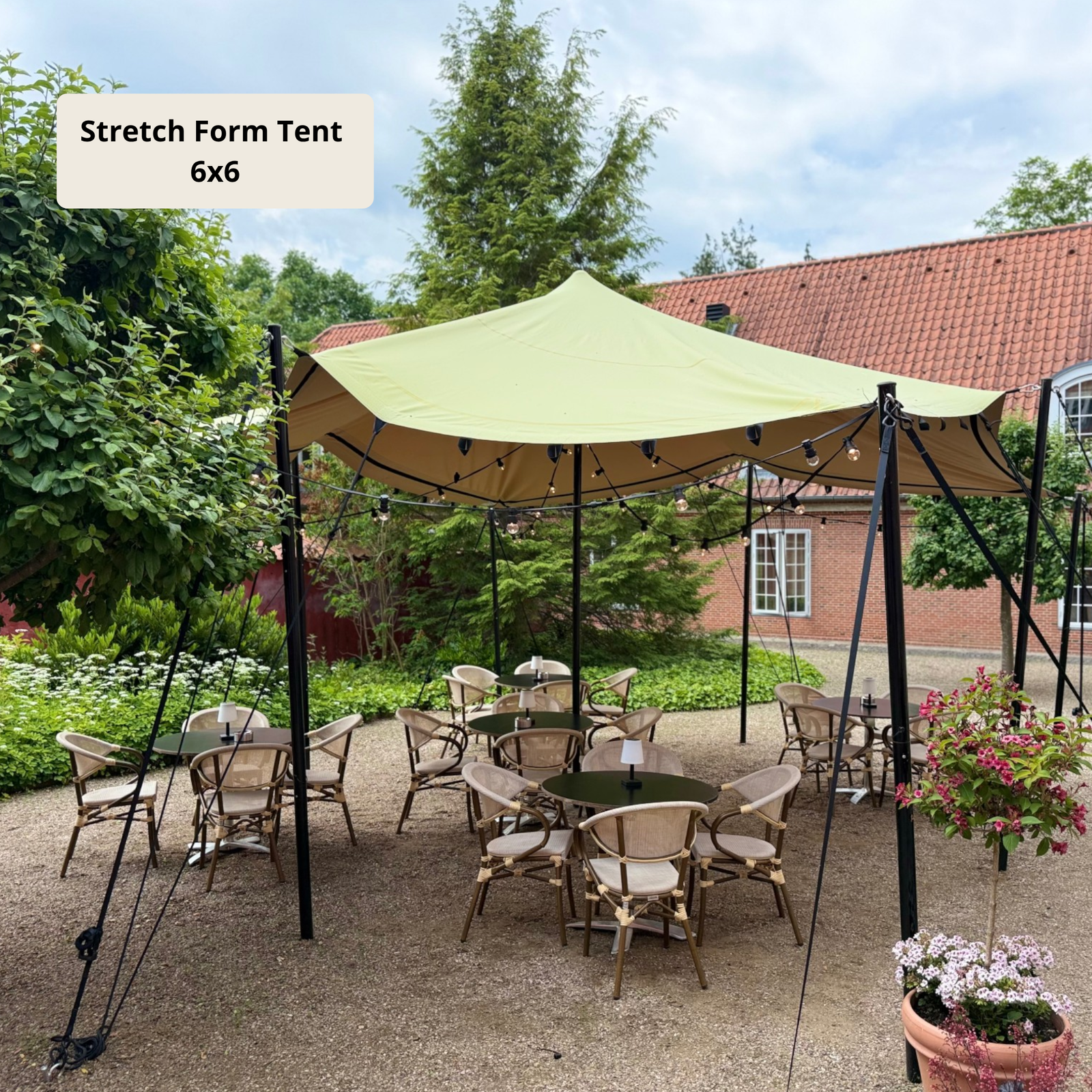 Stretch tent 9x9m - SAND - komplet