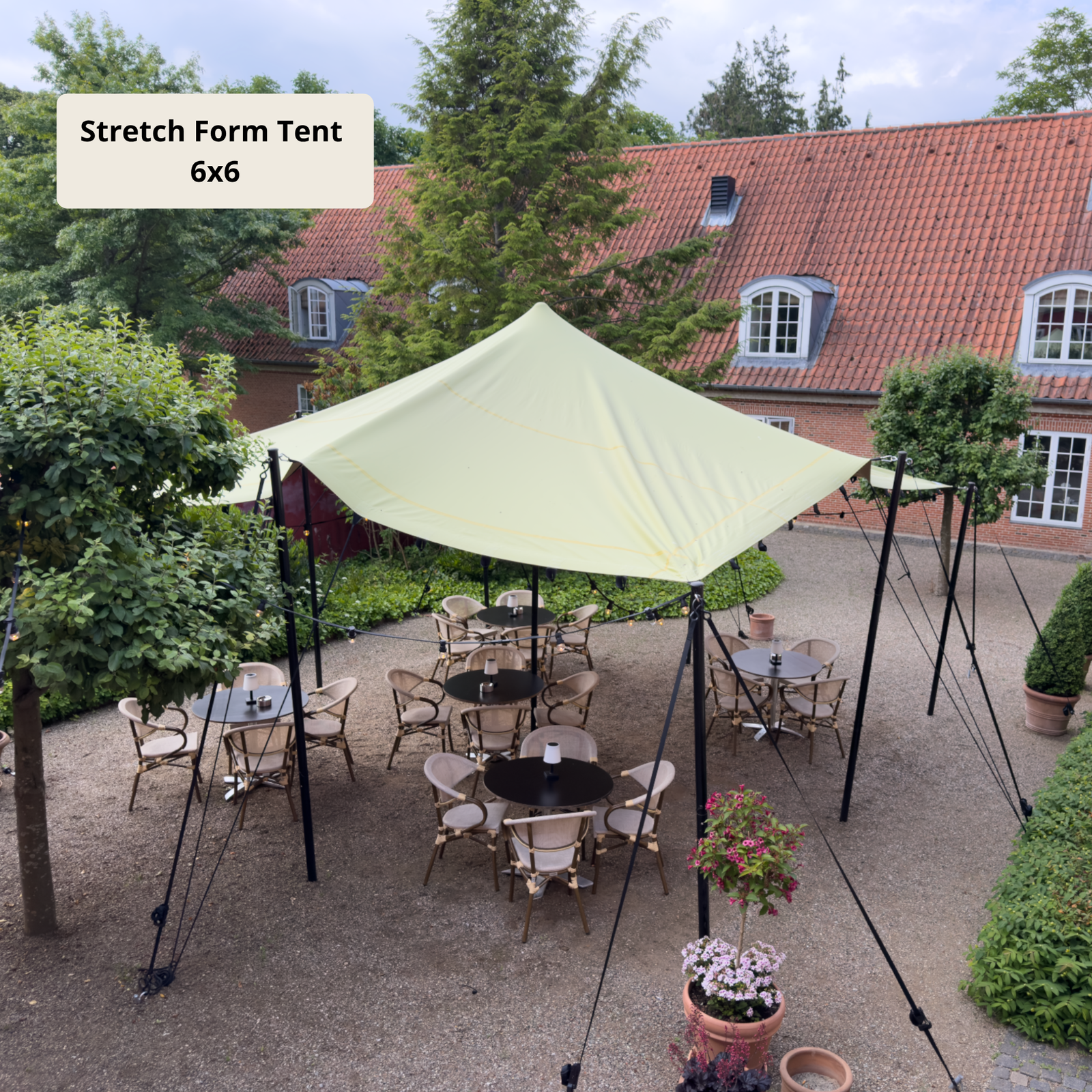 Stretch tent 6x9m -SAND - Komplet