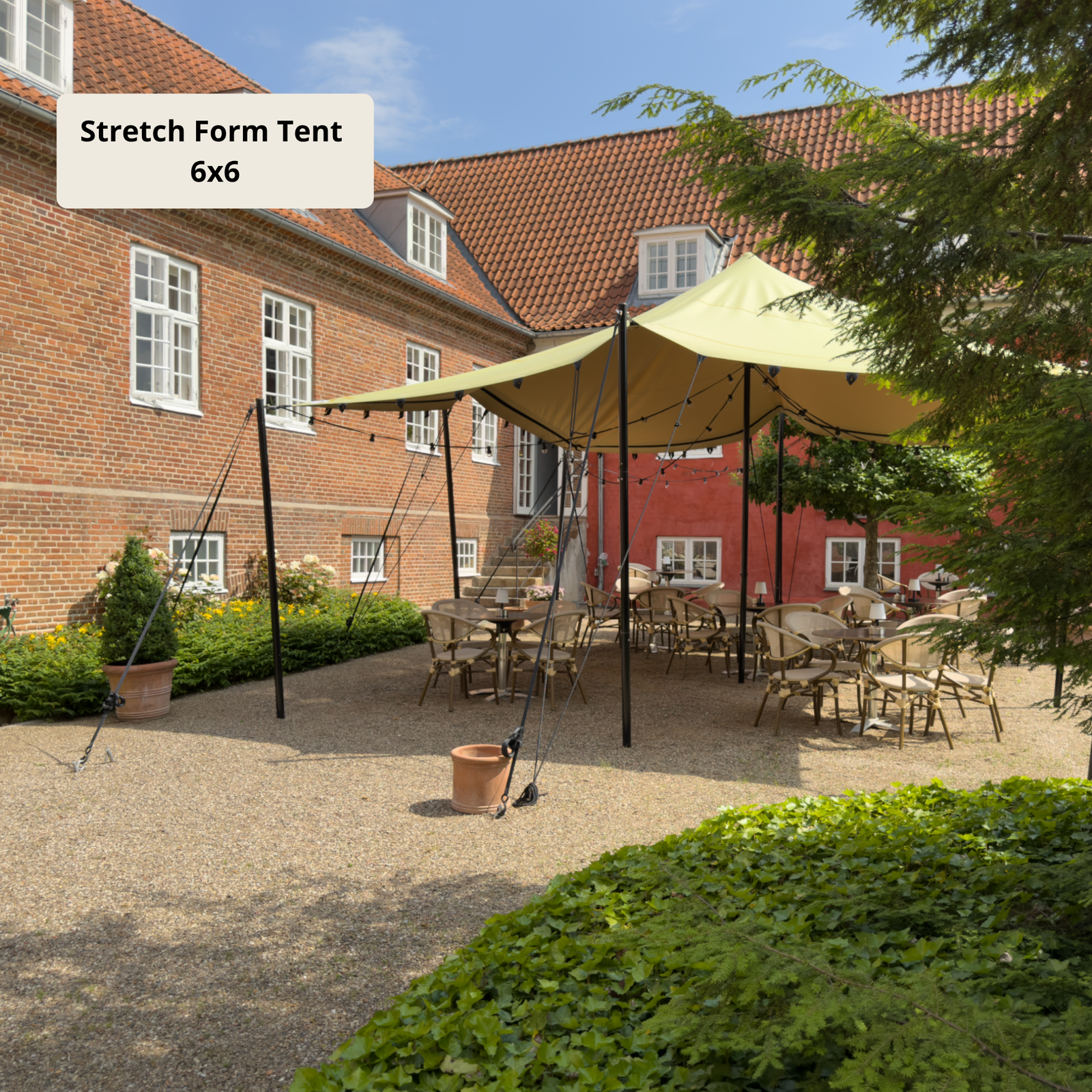 Stretch tent 9x12m - SAND - Komplet