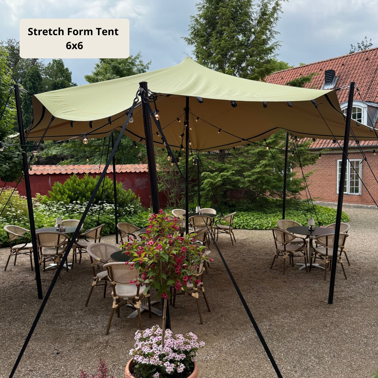 Stretch tent 9x9m - SAND - komplet