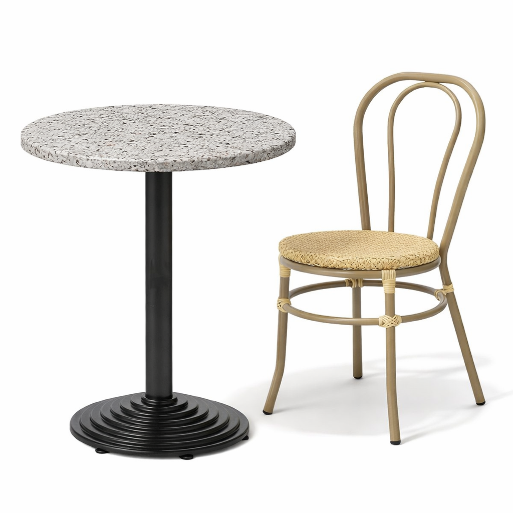 Terrazzolook bordplade rund