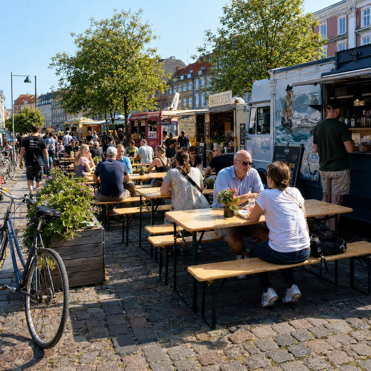 Brau Bord/bænk sæt 220x67 cm
