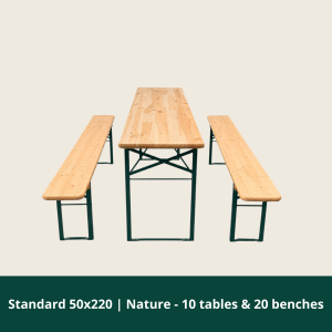 Standard bord 220x50 cm Naturfarvet