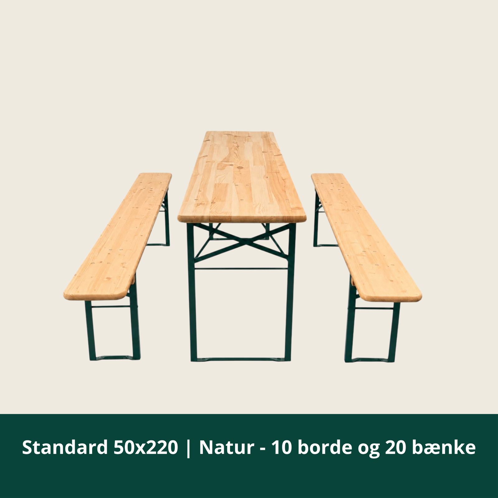 Standard 50x220 | Natur - 10 borde og 20 bænk