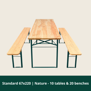 Standard bord 220x67 cm Naturfarvet