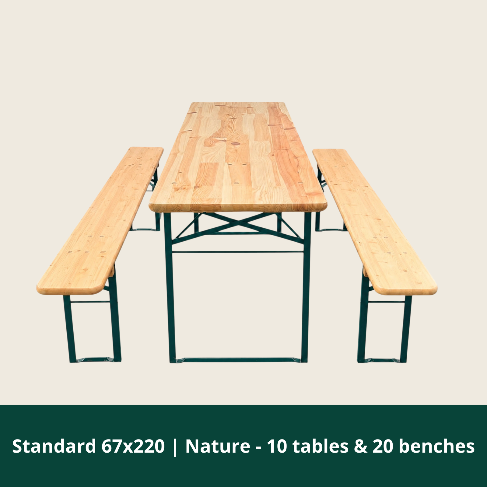 Standard 67x220 | Natur - 10 borde og 20 bænk