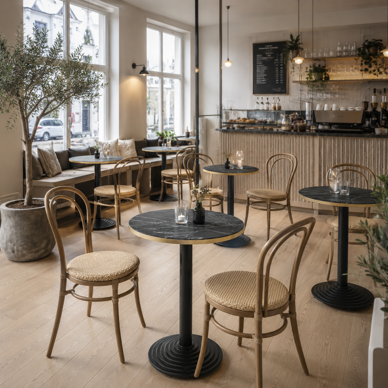 Black Pietro Grigio bordplade rund Lamidur