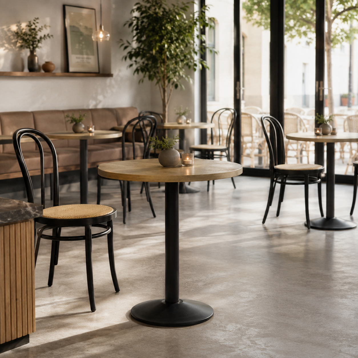 Cognac Oak bordplade rund Lamidur