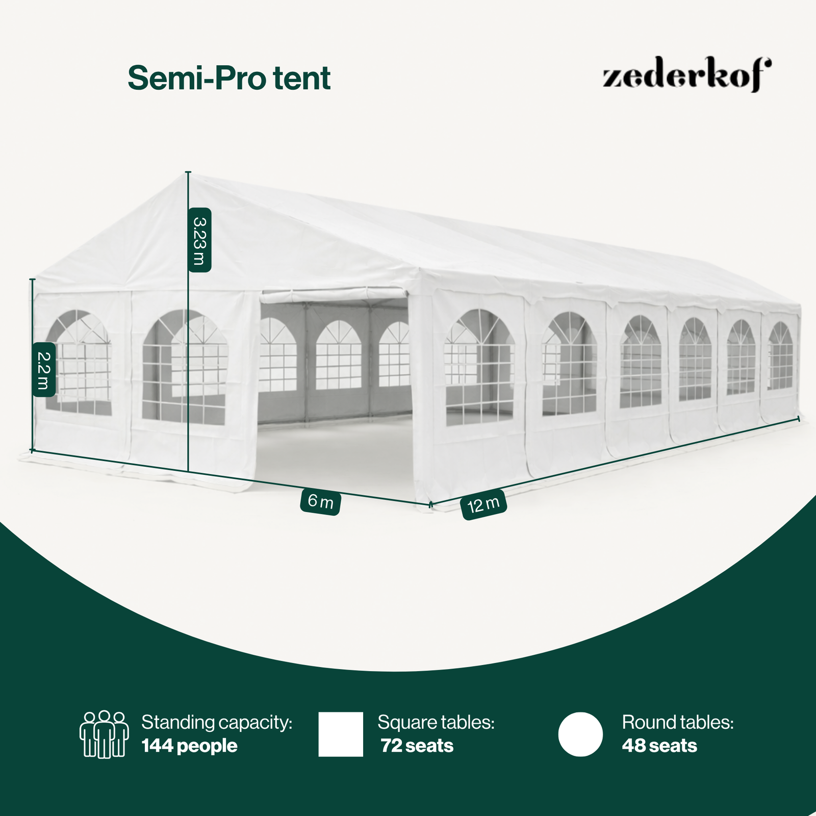 Tent for Events Komplet 6x12m