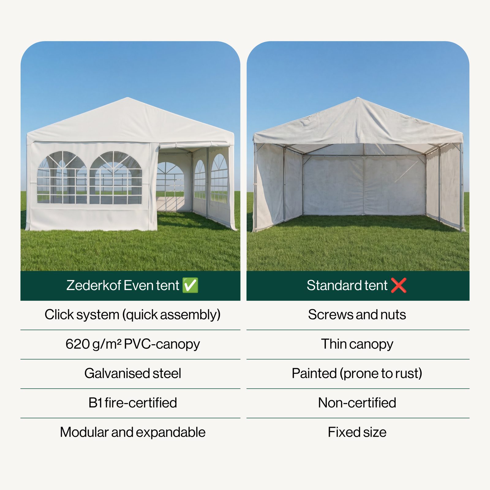 Tent for Events Komplet 6x12m