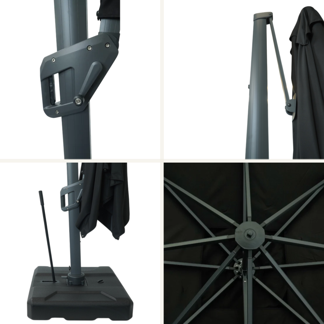 Corner Parasol v.2 3x3m 280gr/m2 Polyester dug - NY