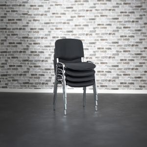 30 Økonomi Polster stabelstole i sort inkl. stolevogn til 30 stole